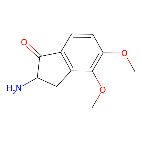 2-Amino-4,5-dimethoxy-2,3-dihydroinden-1-one structure