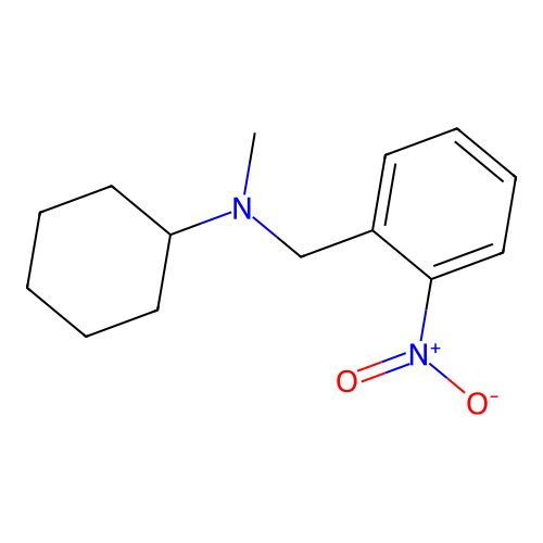N-cyclohexyl-N-methyl-o-nitrobenzylamine structure