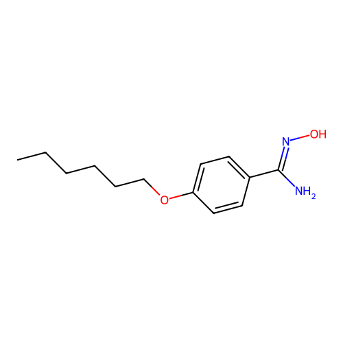 4-hexoxy-N'-hydroxybenzenecarboximidamide structure
