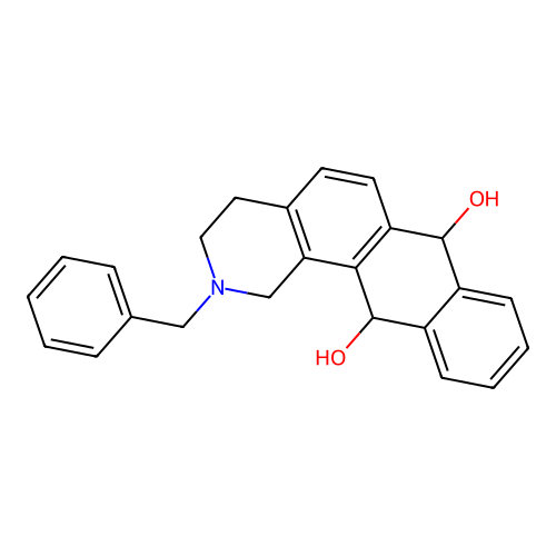 Naphth(2,3-h)isoquinoline-7,12-diol, 1,2,3,4,7,12-hexahydro-2-(phenylmethyl)- structure