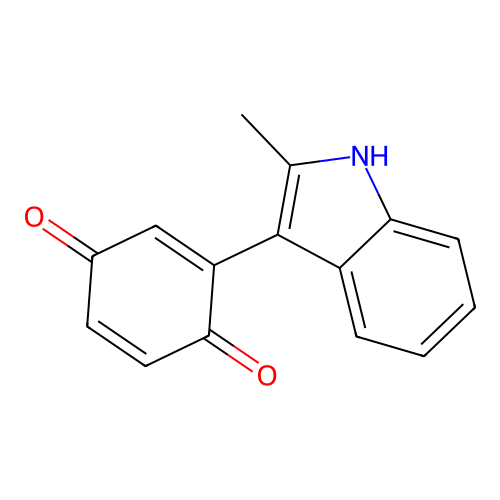 2-(2-methyl-1H-indol-3-yl)cyclohexa-2,5-diene-1,4-dione structure
