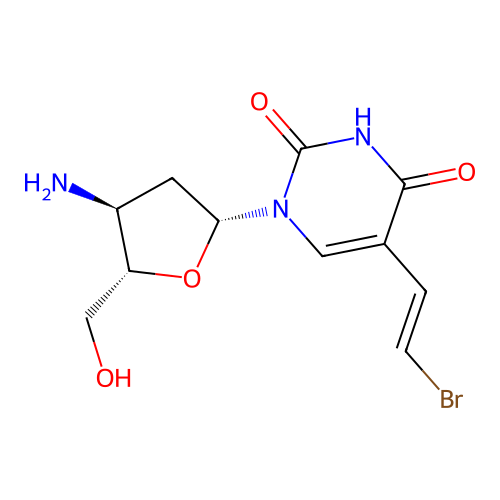 5-(2-Bromovinyl)-3-amino-2',3'-dideoxyuridine structure
