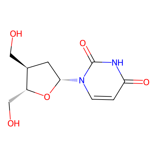 Uridine, 2',3'-dideoxy-3'-(hydroxymethyl)- structure