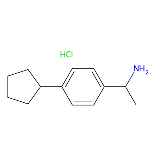 1-(4-Cyclopentylphenyl)ethan-1-amine--hydrogen chloride (1/1) structure