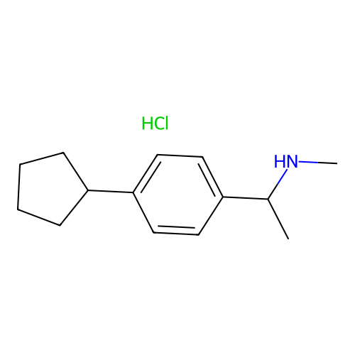 Benzenemethanamine, 4-cyclopentyl-N,alpha-dimethyl-, hydrochloride structure