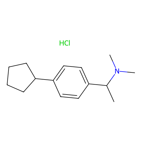 Benzenemethanamine, 4-cyclopentyl-N,N,alpha-trimethyl-, hydrochloride structure