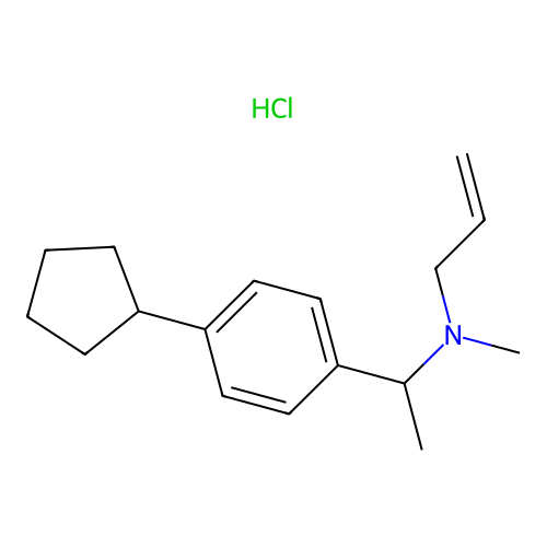 Benzenemethanamine, 4-cyclopentyl-N,alpha-dimethyl-N-2-propenyl-, hydrochloride structure
