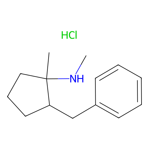 2-Benzyl-N,1-dimethylcyclopentan-1-amine--hydrogen chloride (1/1) structure