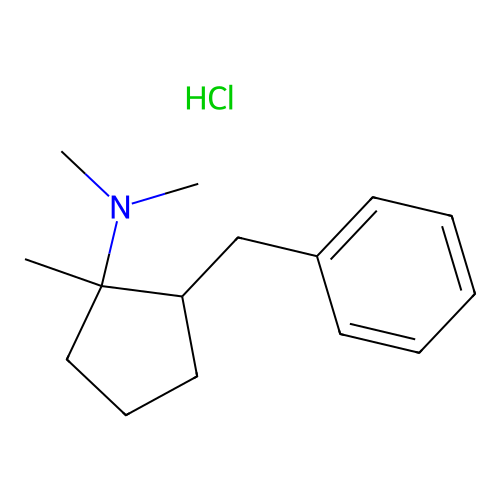 2-Benzyl-N,N,1-trimethylcyclopentan-1-amine--hydrogen chloride (1/1) structure