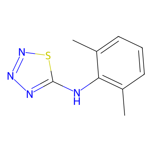 N-(2,6-dimethylphenyl)-1,2,3,4-thiatriazol-5-amine structure