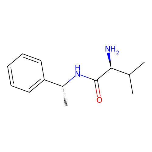 (2S)-2-amino-3-methyl-N-[(1R)-1-phenylethyl]butanamide structure