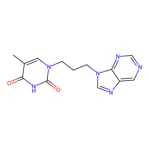 5-Methyl-1-(3-purin-9-ylpropyl)pyrimidine-2,4-dione structure