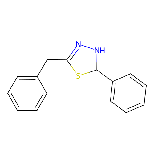 1,3,4-Thiadiazole, 2,3-dihydro-2-phenyl-5-(phenylmethyl)- structure