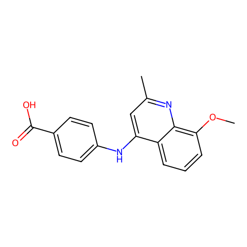 4-[(8-Methoxy-2-methylquinolin-4-yl)amino]benzoic acid structure