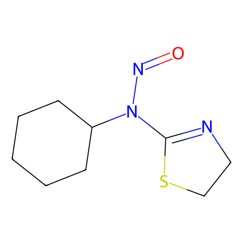 2-Thiazoline, 2-(cyclohexylnitrosamino)- structure
