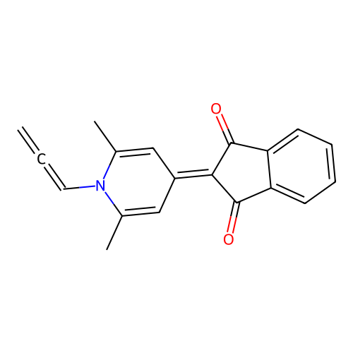 2-(2,6-Dimethyl-1-propa-1,2-dienylpyridin-4-ylidene)indene-1,3-dione structure