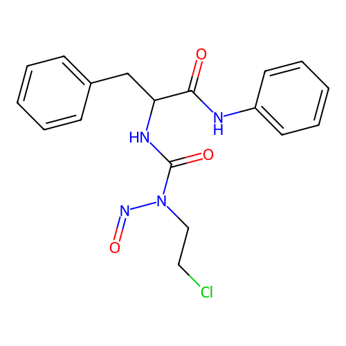 2-[[2-chloroethyl(nitroso)carbamoyl]amino]-N,3-diphenylpropanamide structure