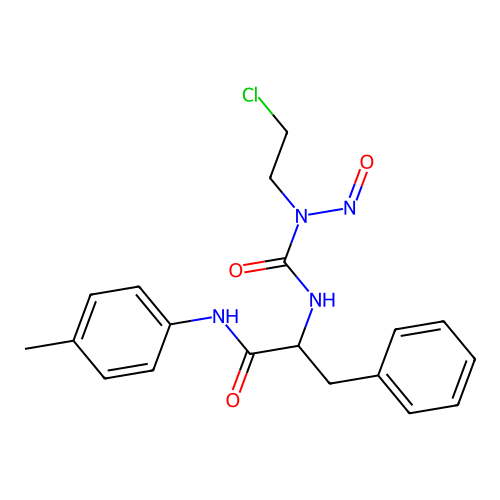 2-[[2-chloroethyl(nitroso)carbamoyl]amino]-N-(4-methylphenyl)-3-phenylpropanamide structure
