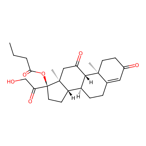Pregn-4-ene-3,11,20-trione, 21-hydroxy-17-(1-oxobutoxy)- structure
