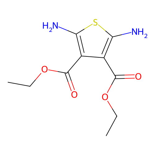 Diethyl 2,5-diaminothiophene-3,4-dicarboxylate structure