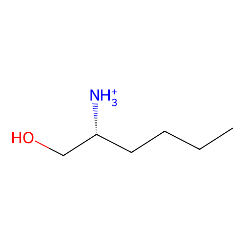(2R)-1-hydroxyhexan-2-aminium structure