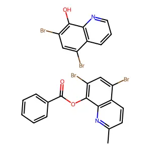 5,7-Dibromo-2-methylquinolin-8-yl benzoate--5,7-dibromoquinolin-8-ol (1/1) structure