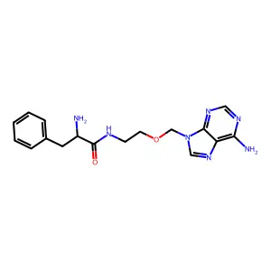 Benzenepropanamide, alpha-amino-N-(2-((6-amino-9H-purin-9-yl)methoxy)ethyl)- structure