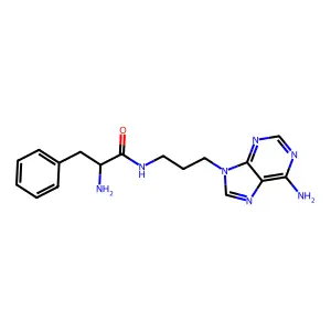 Benzenepropanamide, alpha-amino-N-(3-(6-amino-9H-purin-9-yl)propyl)- structure