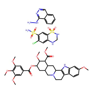 Hydralazine mixture with hydrochlorothiazide and reserpine structure