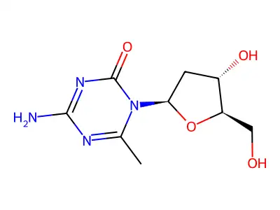 1-(2-Deoxypentofuranosyl)-4-imino-6-methyl-1,4-dihydro-1,3,5-triazin-2-ol structure