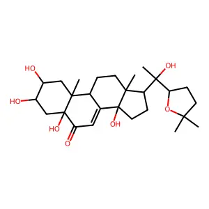Cholest-7-en-6-one, 22,25-epoxy-2,3,5,14,20-pentahydroxy-, (2beta,3beta,5beta)- structure