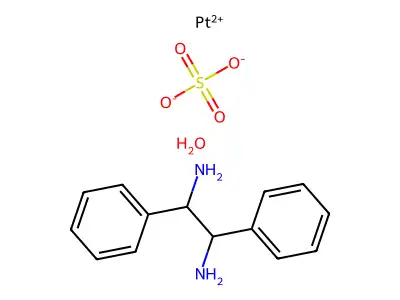 Platinum, aqua(1,2-diphenyl-1,2-ethanediamine-N,N')(sulfato(2-)-O)-, (SP-4-4-(R*,S*))- structure
