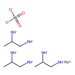 三(丙二胺)钨酸铁五水合物 structure