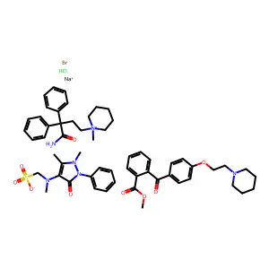Dipyrone mixture with fenpiverinium bromide and pitofenone hydrochloride structure