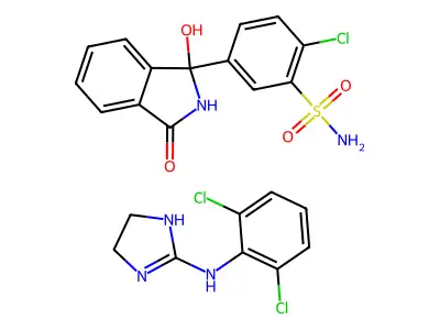 Clonidine and chlorthalidone structure