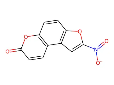 7H-Furo(3,2-f)(1)benzopyran-7-one, 2-nitro- structure