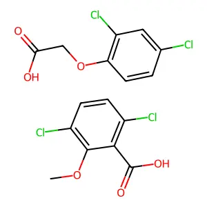 Dicamba with 2,4-D structure