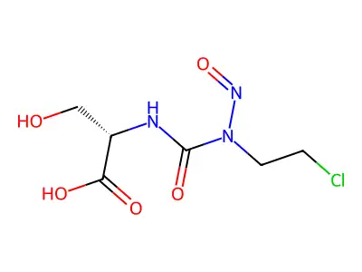 2-[[2-Chloroethyl(nitroso)carbamoyl]amino]-3-hydroxypropanoic acid structure