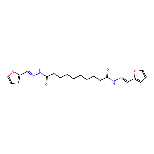 N'~1~,N'~10~-bis[(E)-furan-2-ylmethylidene]decanedihydrazide structure