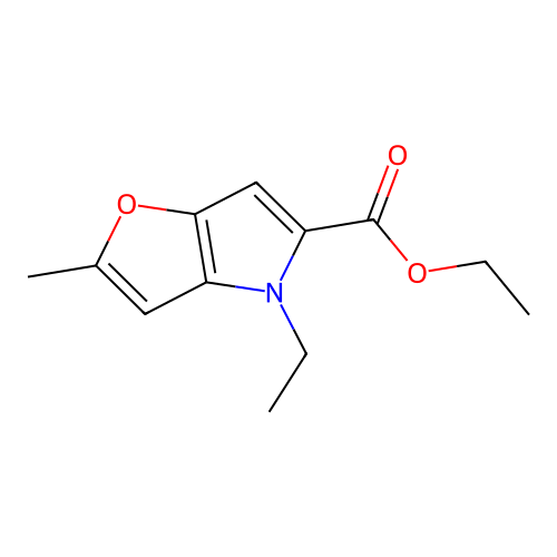 Ethyl 4-ethyl-2-methyl-4H-furo[3,2-b]pyrrole-5-carboxylate structure