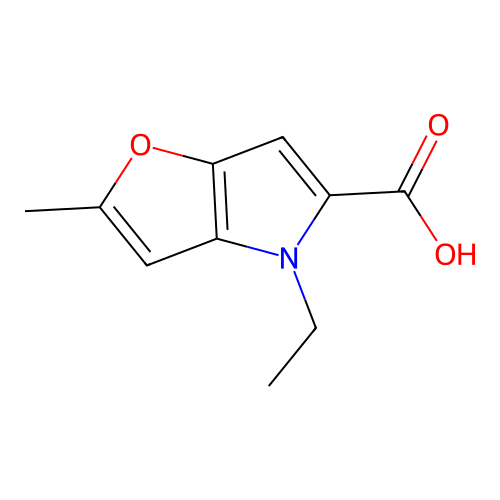 4-ethyl-2-methyl-4H-furo[3,2-b]pyrrole-5-carboxylic acid structure