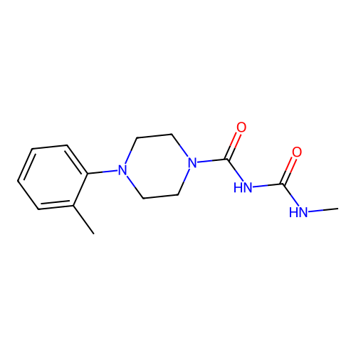 1-Piperazinecarboxamide, N-((methylamino)carbonyl)-4-(2-methylphenyl)- structure
