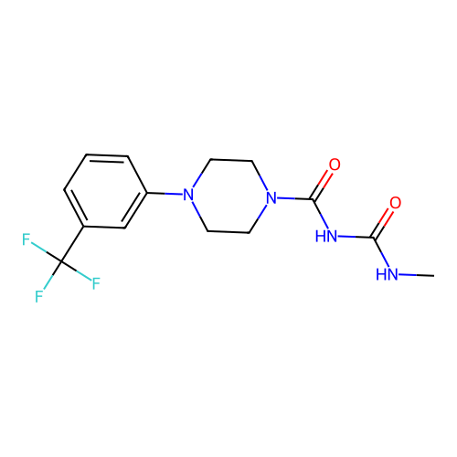 1-(4-Methylallophanoyl)-4-(m-trifluoromethylphenyl)piperazine structure