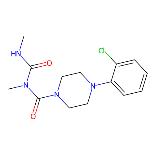 1-Piperazinecarboxamide, 4-(2-chlorophenyl)-N-methyl-N-((methylamino)carbonyl)- structure