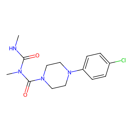 1-Piperazinecarboxamide, 4-(4-chlorophenyl)-N-methyl-N-((methylamino)carbonyl)- structure
