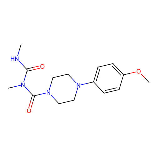 1-Piperazinecarboxamide, 4-(4-methoxyphenyl)-N-methyl-N-((methylamino)carbonyl)- structure