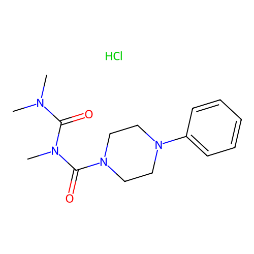 1-Phenyl-4-(2,4,4-trimethylallophanoyl)piperazine hydrochloride structure