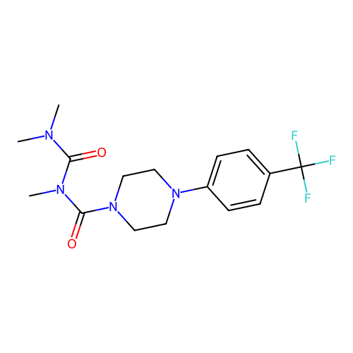 1-(p-Trifluoromethylphenyl)-4-(2,4,4-trimethylallophanoyl)piperazine structure