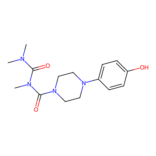 1-(p-Hydroxyphenyl)-4-(2,4,4-trimethylallophanoyl)piperazine structure