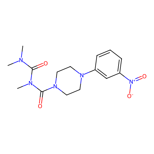 1-Piperazinecarboxamide, N-((dimethylamino)carbonyl)-N-methyl-4-(3-nitrophenyl)- structure